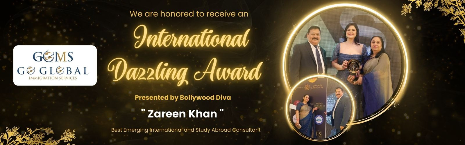 Received the international dazzling award presented by Zareen Khan