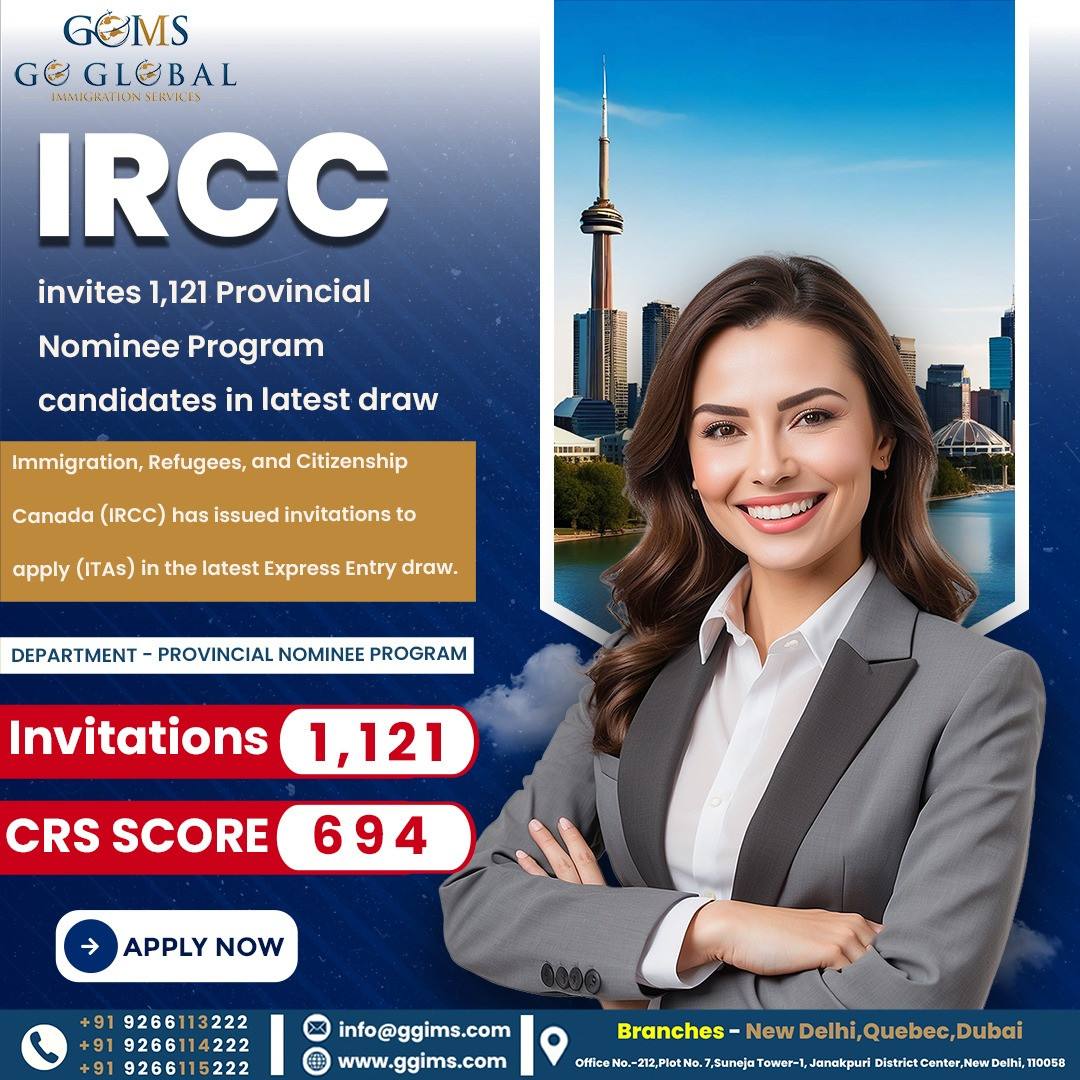 In The Express Entry's recent draw, IRCC invited 1,121 candidates for the Provincial Nominee Program.