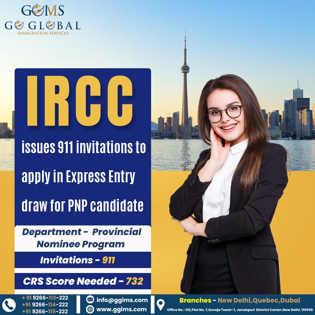 IRCC invited 911 candidates to apply for PNP through the Express Entry draw.