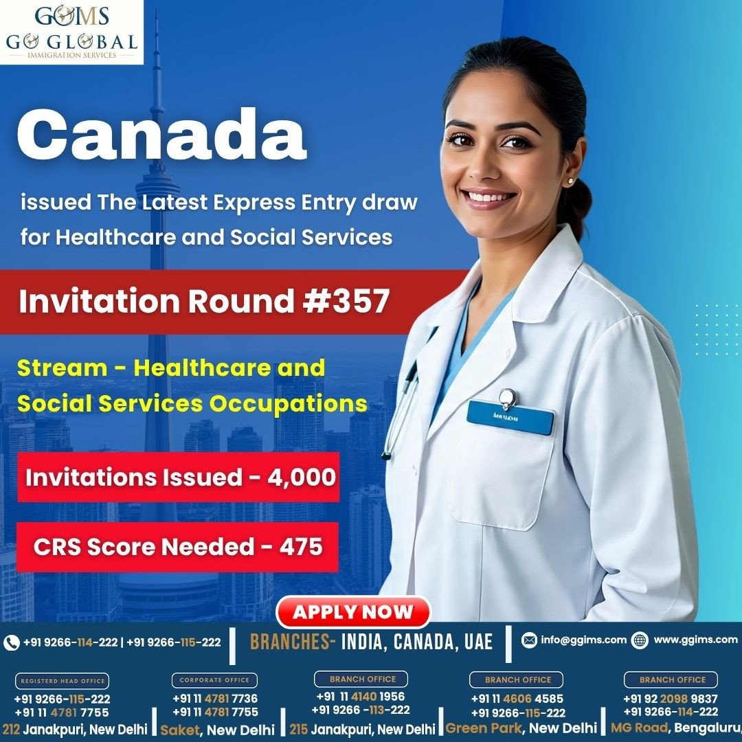 Canada issued The Latest Express Entry draw for Healthcare and Social Services