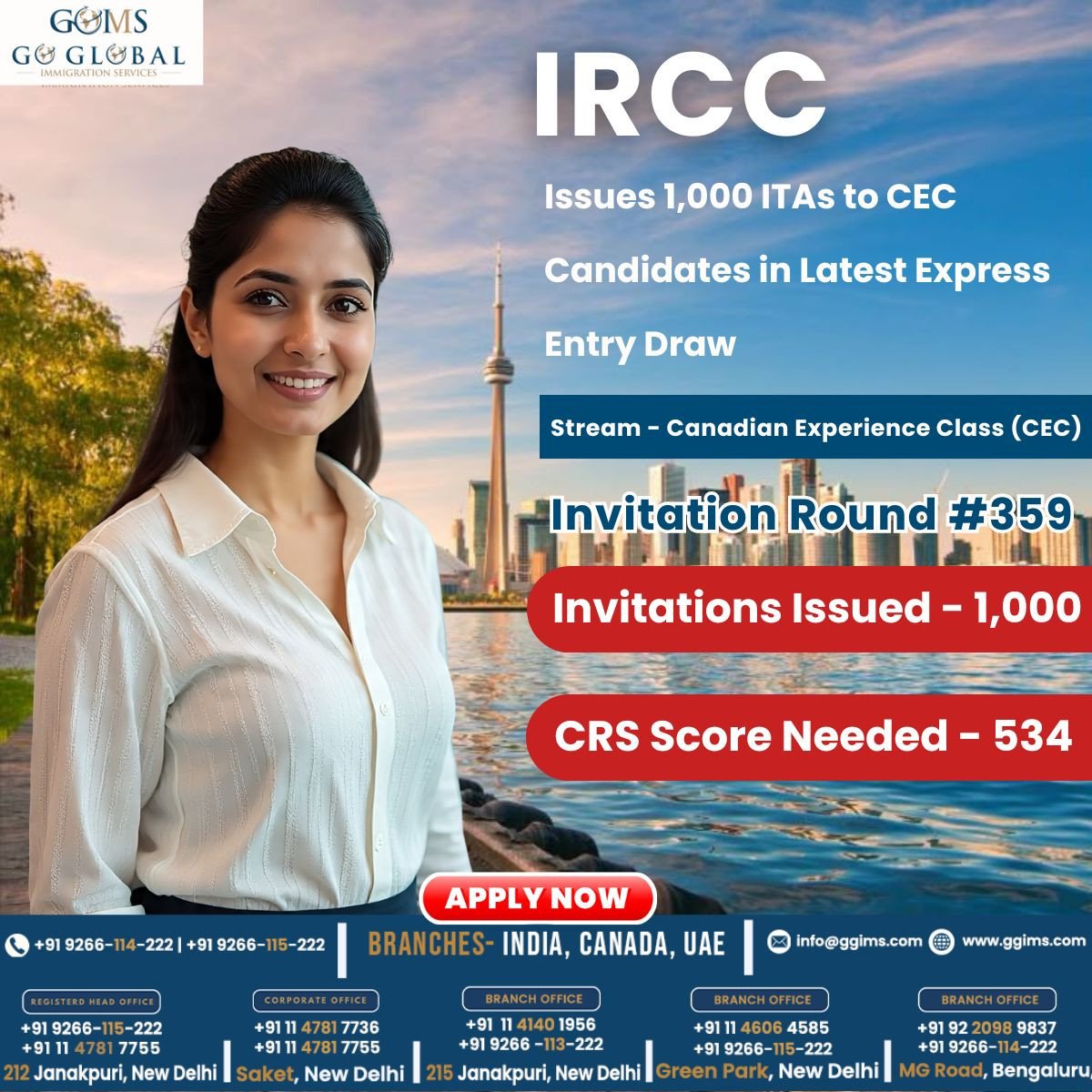 IRCC Issues 1,000 ITAs to CEC Candidates in Latest Express Entry Draw