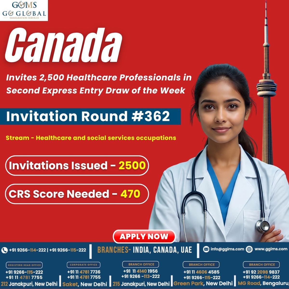 Canada Invites 2,500 Healthcare Professionals in Second Express Entry Draw of the Week