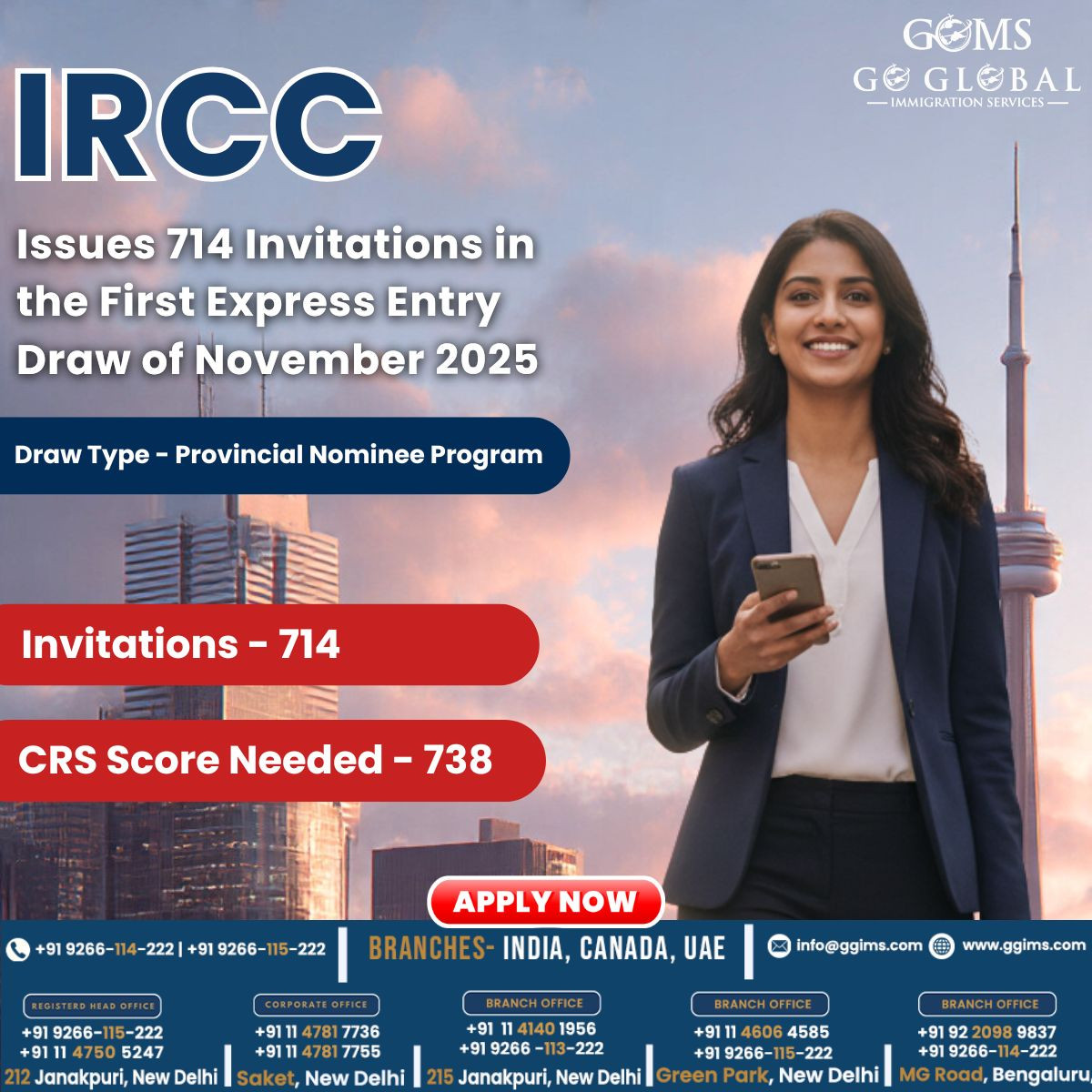 IRCC Issues 714 Invitations in the First Express Entry Draw of November 2025