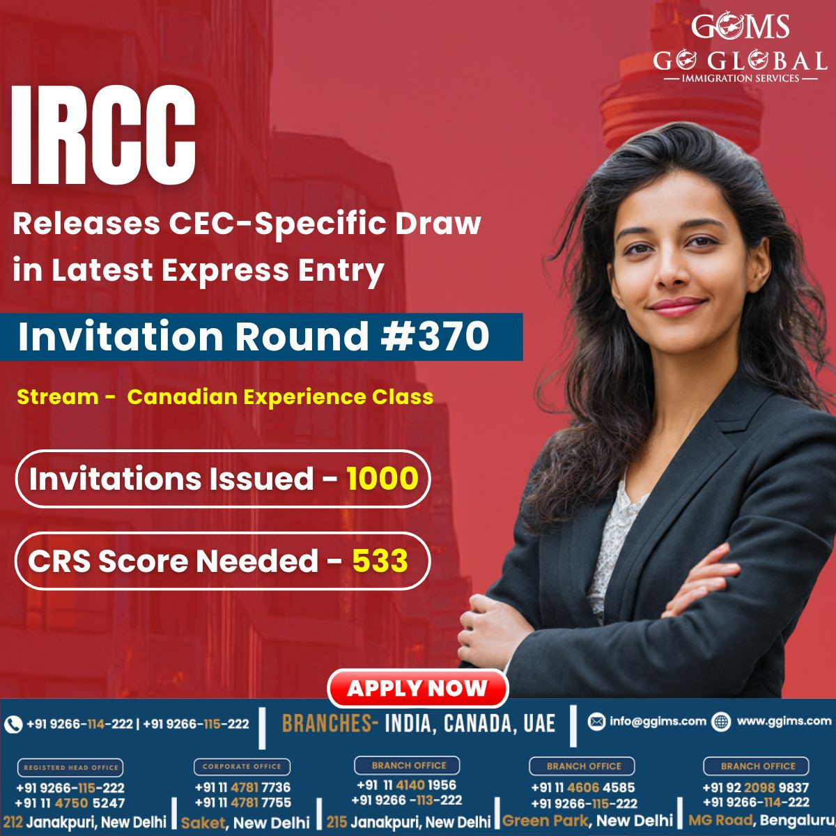 IRCC Issues 1,000 Invitations in Second CEC-Only Draw of November 2025