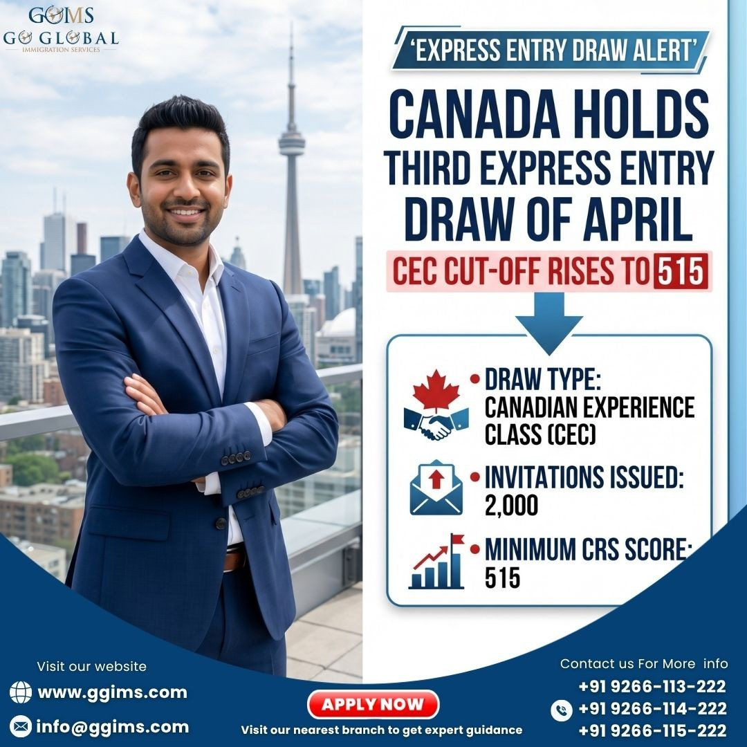 Canada Holds Third Express Entry Draw of April, CEC Cut-Off Rises to 515